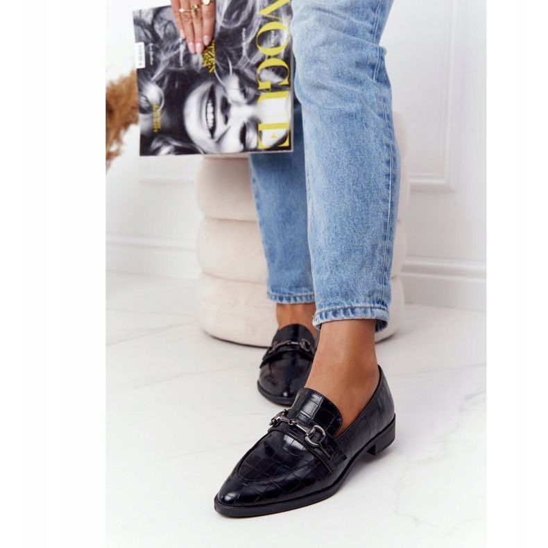 S.Barski Mocasini de damă eleganți de S. Bararski Black negru 2