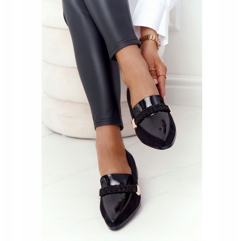 S.Barski Mocasini elegante S. Barski Premium Suede Black negru 2