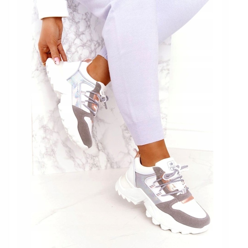 News Adidași pentru încălțăminte sport pentru femei 21sp26-3973 Alb 2