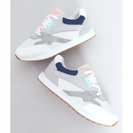 Încălțăminte sport dama multicolor NB372 Alb albastru marin roz argint gri 1