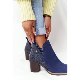 Cizme de piele pentru femei cu toc înalt Maciejka Albastru marin 04833-17 1 Cizme de piele pentru femei cu toc înalt Maciejka Albastru marin 04833-17 1