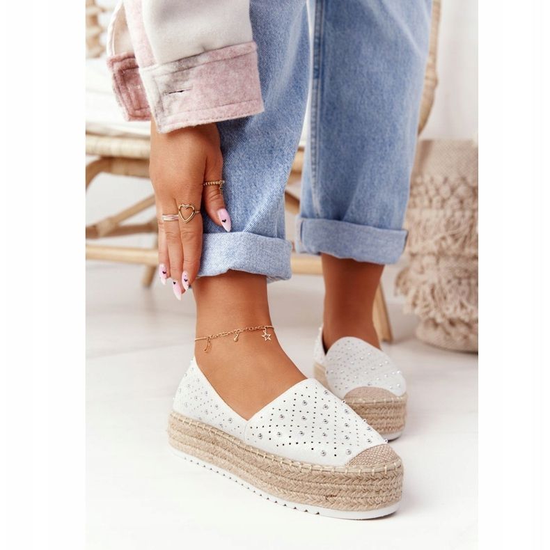 S.Barski Espadrile pe platforma de paie S. Bararski White alb 2