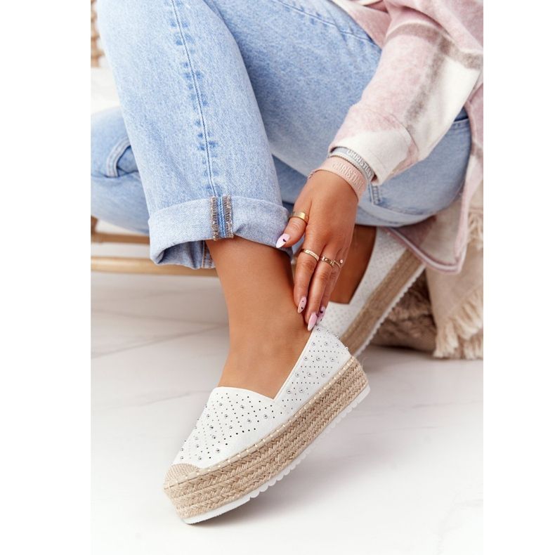 S.Barski Espadrile pe platforma de paie S. Bararski White alb 1