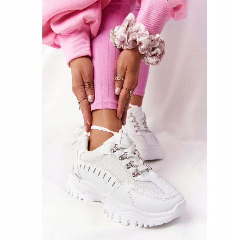 PS1 Adidași de damă pe talpă mare alb Good Mood 1