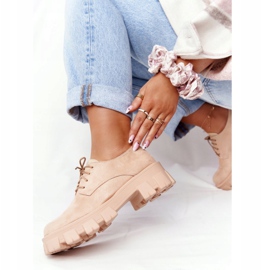 PS1 Pantofi de damă Oxfords din piele de damă pe platforma nud Imogen bej roz 2