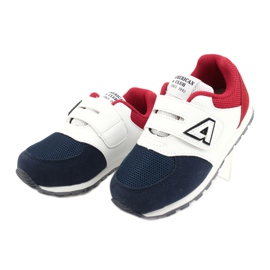 American Club Pantofi sport pentru copii Insert din piele BS01 BS02 Navy alb 2