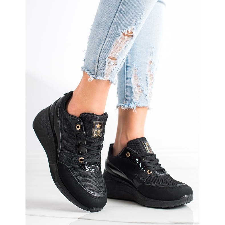 SHELOVET Adidași negri clasici negru 2