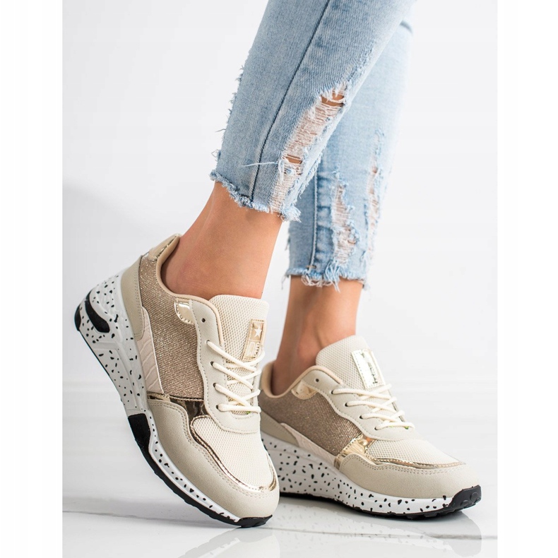 SHELOVET Tenisi Golden Wedge multicolor de aur 1