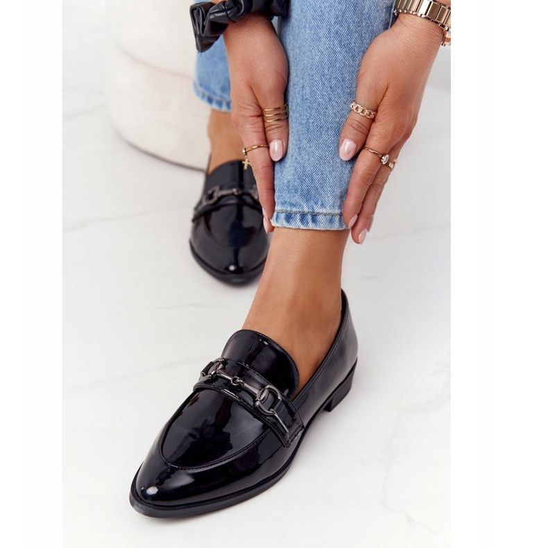 S.Barski Mocasini dama elegante S. Barski lacuit negru 1