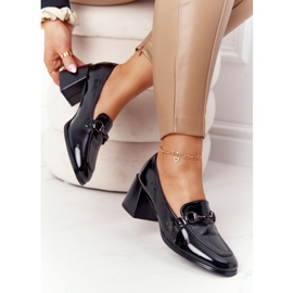 Pompe elegante pe tocuri înalte S.Barski Premium Black negru 1