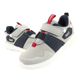 Pantofi sport cu branț din piele American Club AA06 gri 3