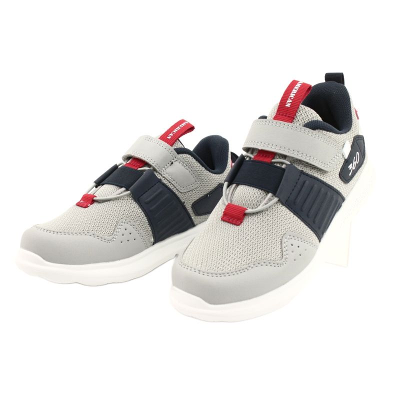 Pantofi sport cu branț din piele American Club AA06 gri 2