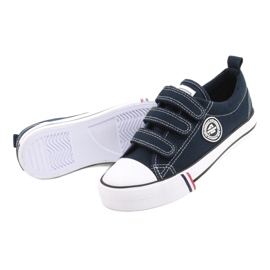 Adidasi American Club LH31 / 22 bleumarin cu velcro albastru 3