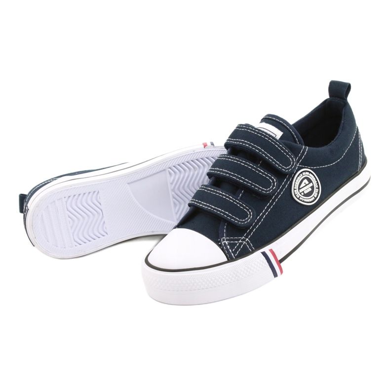 Adidasi American Club LH31 / 22 bleumarin cu velcro albastru 3