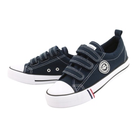 Adidasi American Club LH31 / 22 bleumarin cu velcro albastru 4