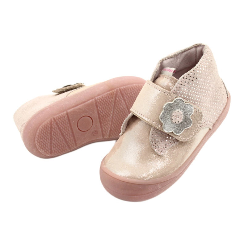 Mazurek Pantofi sport din piele cu velcro 1101 satin auriu roz 2 Mazurek Pantofi sport din piele cu velcro 1101 satin auriu roz 2