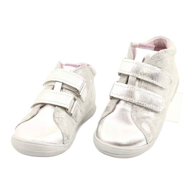 Mazurek Pantofi sport din piele cu velcro 1264 argintiu gri 2 Mazurek Pantofi sport din piele cu velcro 1264 argintiu gri 2