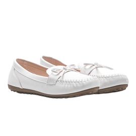Mocasini albi mata cu funda Deborah 1 Mocasini albi mata cu funda Deborah 1