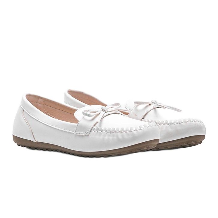 Mocasini albi mata cu funda Deborah 1 Mocasini albi mata cu funda Deborah 1