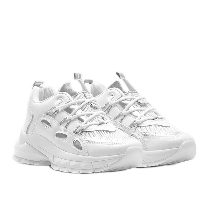 Adidași albi cu inserții argintii Guadalupe 1