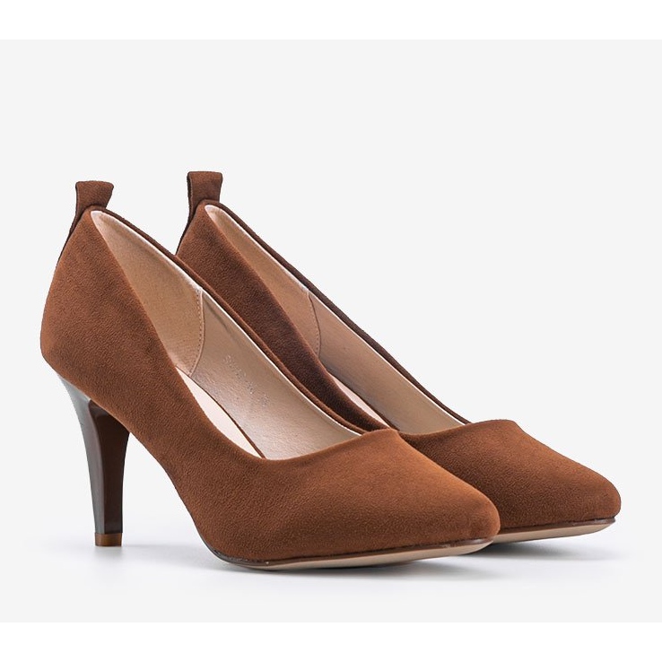 Pompă maro pe un toc stilț Cameron 1 Pompă maro pe un toc stilț Cameron 1