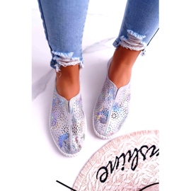 Jezzi Adidași de piele gri pentru femei Insert de confort 3