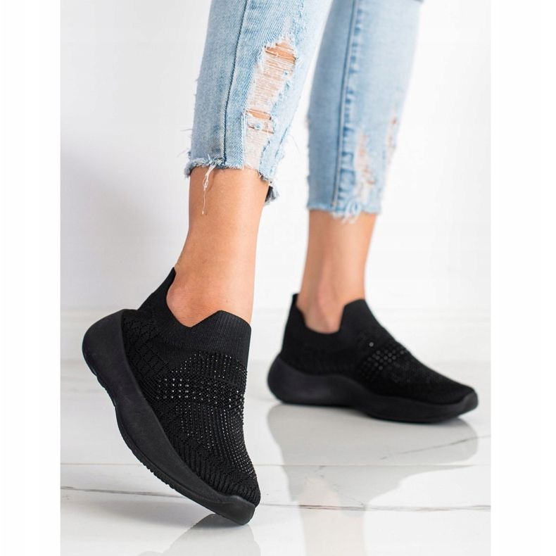 Renda Adidași negri cu cristale negru 1