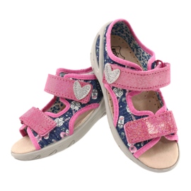 Pantofi pentru copii Befado pu 065X151 albastru marin roz argint 3