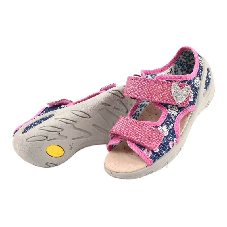Pantofi pentru copii Befado pu 065X151 albastru marin roz argint 2