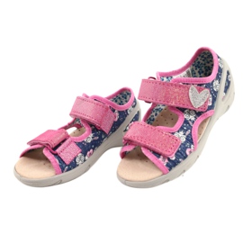 Pantofi pentru copii Befado pu 065X151 albastru marin roz argint 1