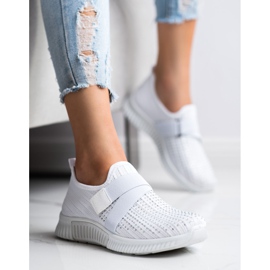 SHELOVET Pantofi sport cu cristale alb 1