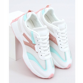Pantofi sport multicolori 6115 ALB / ROSU roz 1