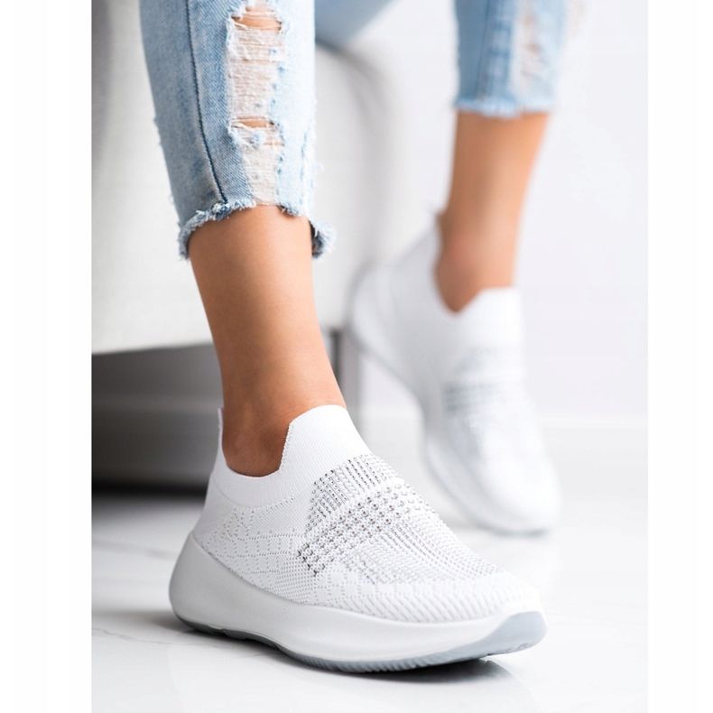 Renda Adidași albi cu cristale 2