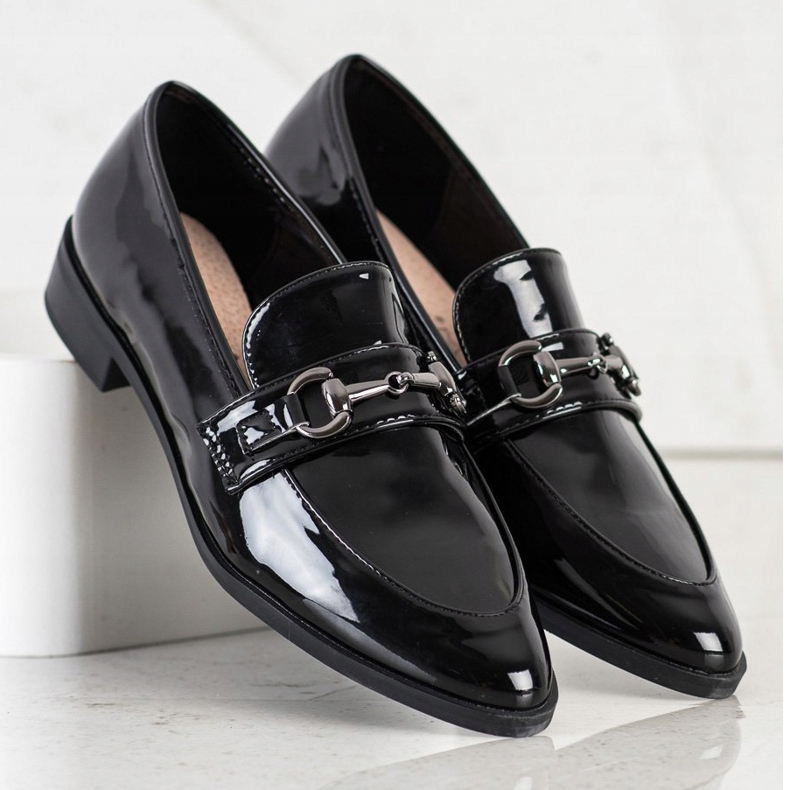 S. BARSKI Mocasini eleganți în Spitz negru 1