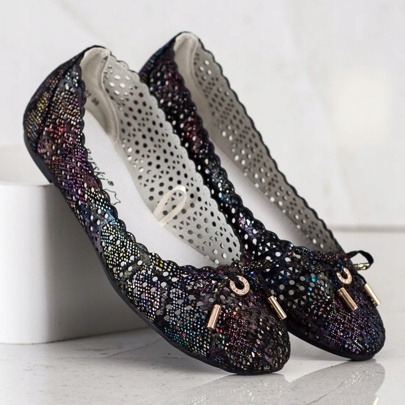 S. BARSKI Balerine cu deschidere elegantă multicolor 1