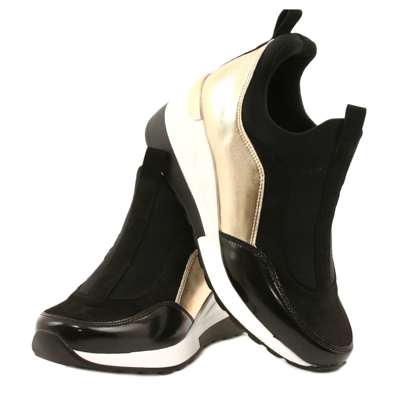 Adidași cu pene Evento 21PB35-4000 negru de aur 6