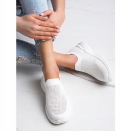 Ideal Shoes Încălțăminte slip-on cu plasă alb 2