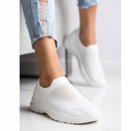Ideal Shoes Încălțăminte slip-on cu plasă alb 1