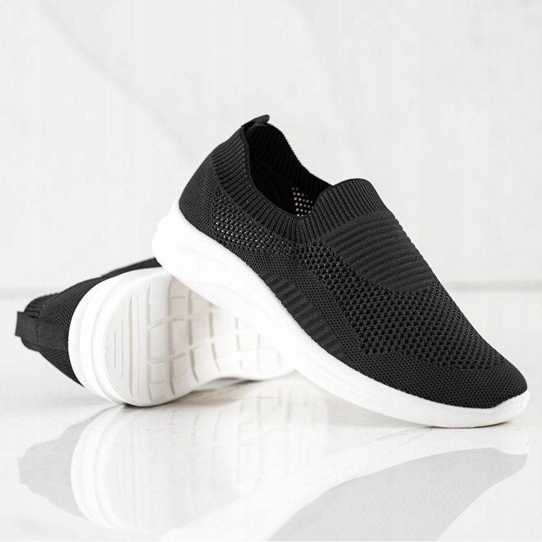 Ideal Shoes Sliponii sport negri negru 1