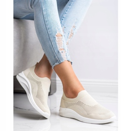 Ideal Shoes Sliponi sport bej maro 2