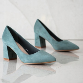 Pompe clasice VINCEZA din piele de căprioară verde 1