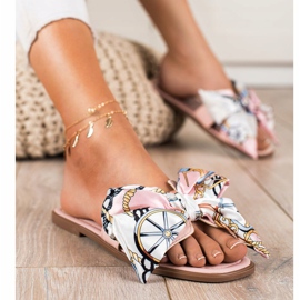 Seastar Papuci eleganti cu fundita decorativa roz 1