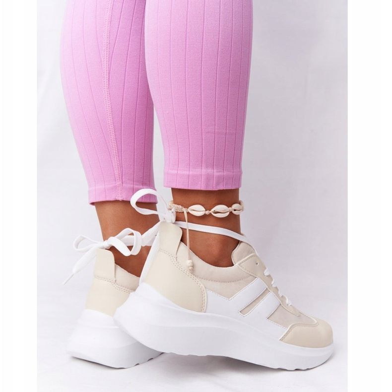 PS1 Încălțăminte sport pentru femei Adidași bej vacanță alb 2