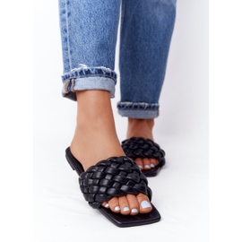 PS1 Papuci de dama negri Cheryl împletit negru 1 PS1 Papuci de dama negri Cheryl împletit negru 1