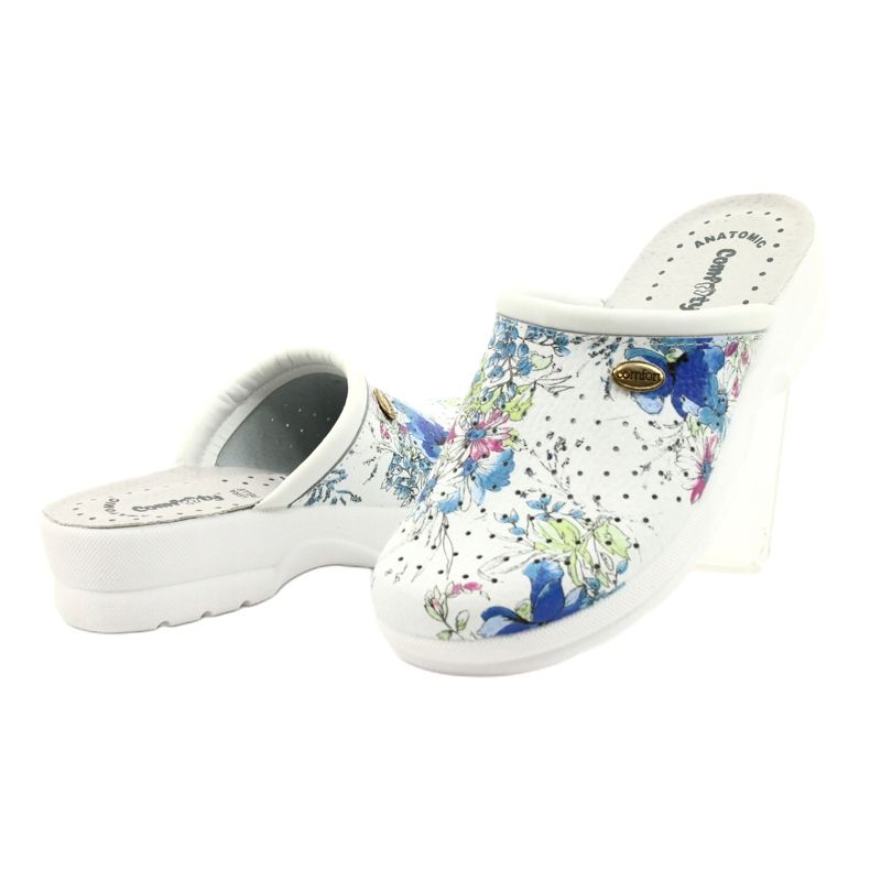 Comfooty Șlapi albi Alessia, confortabile multicolor 3
