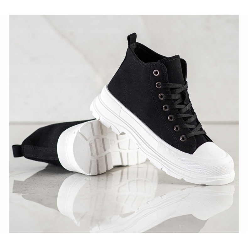 SHELOVET Adidași înalți pe platformă negru 2