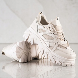 SHELOVET Adidași de modă bej maro 1