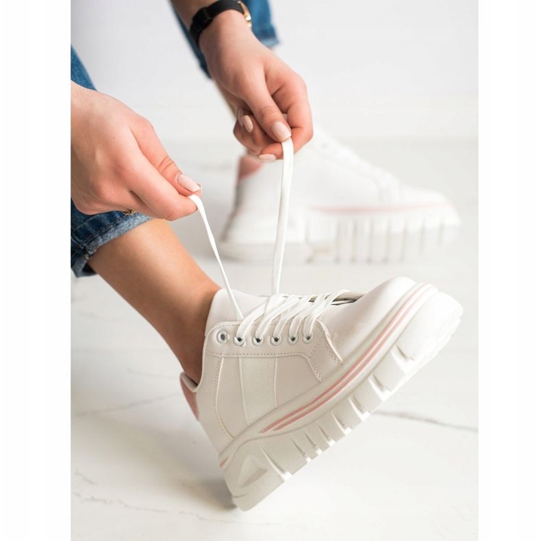 SHELOVET Adidași albi pe platformă 2