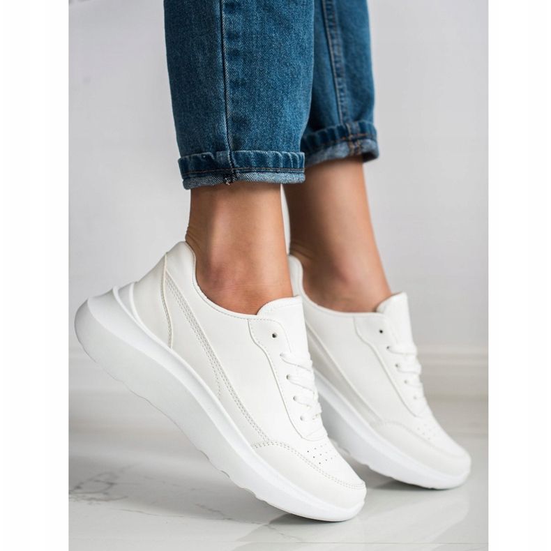 SHELOVET Adidași clasici din piele ecologică alb 1