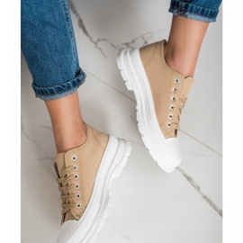 SHELOVET Adidași bej pe platformă 1